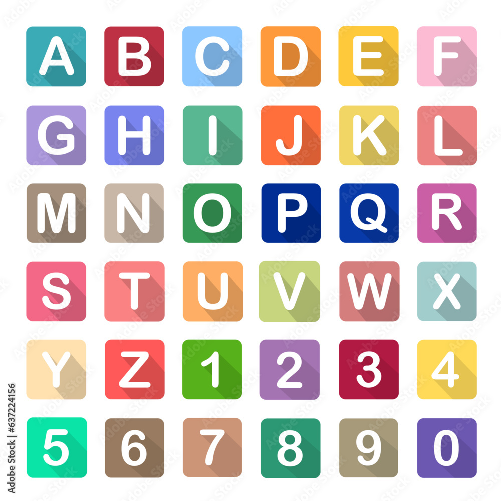 set of alphabet and number1