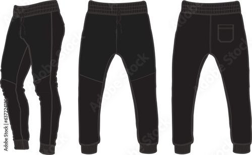 Jogger, Sport suits design sketch template, sweat pant