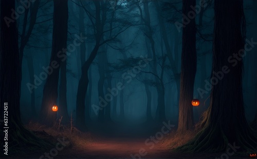 forest in the night Halloween 