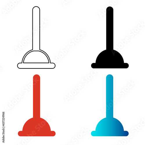 Abstract Plunger Silhouette Illustration