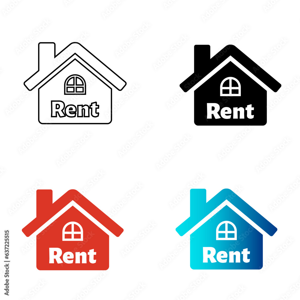 Abstract Home For Rent Silhouette Illustration Abstract Home For Rent Silhouette Illustration