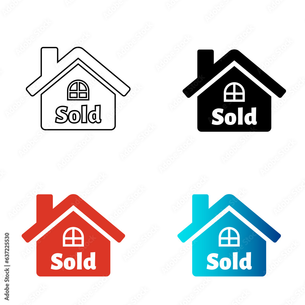 Abstract Home Sold Silhouette Illustration Abstract Home Sold Silhouette Illustration