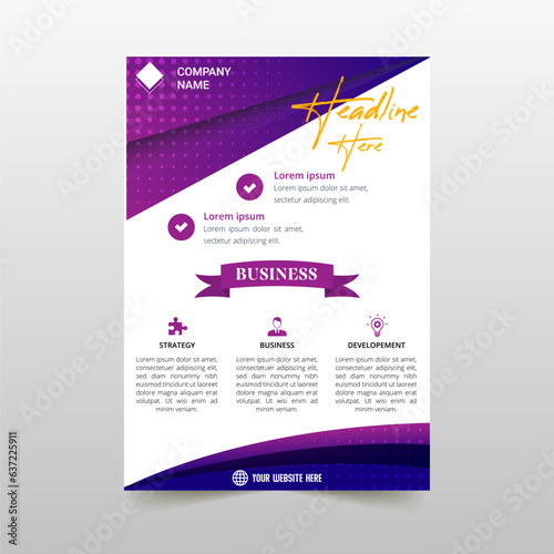 Abstract Modern Blue and Purple Flyer Template With Curved Lines