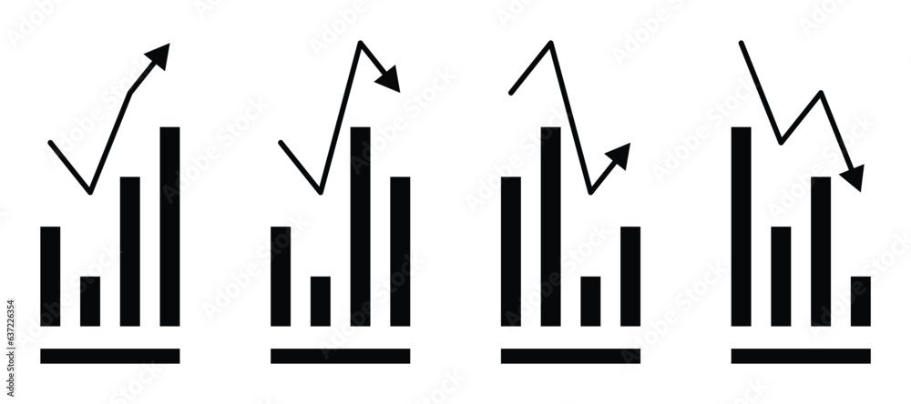 analysis symbol progress icon up and down simple design, business concept vector for app, web, social media. analysis symbol progress icon up and down simple design, business concept vector for app, web, social media.