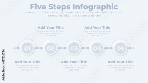 Business infographic design elements and flowchart steps