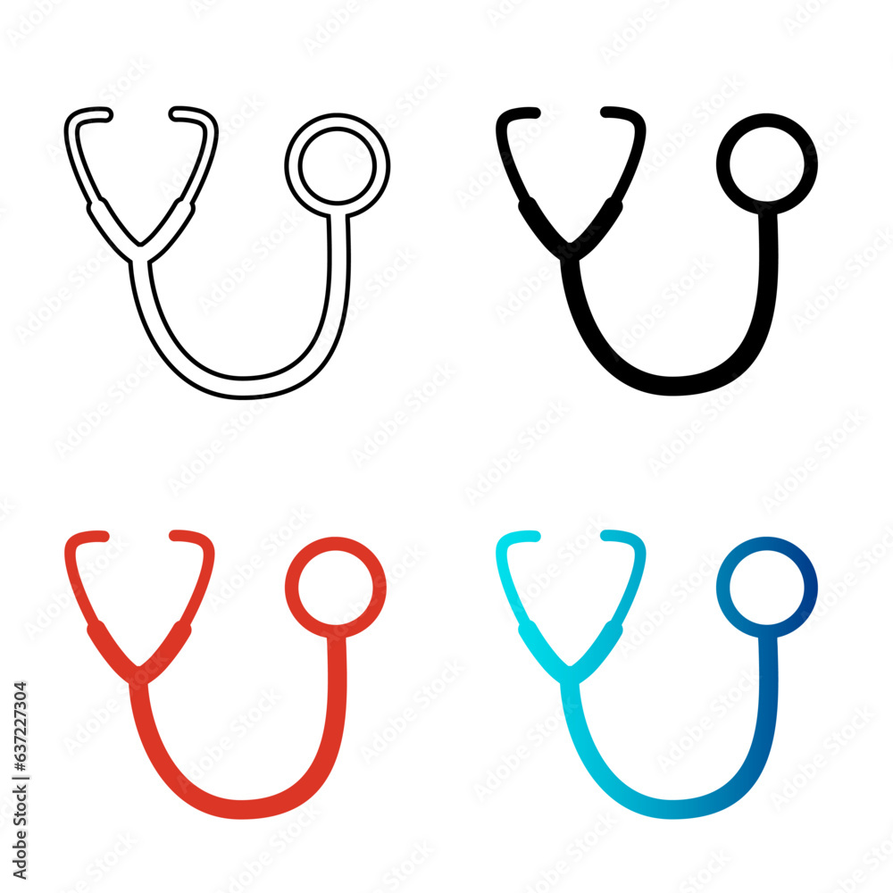 Abstract Stethoscope Silhouette Illustration Abstract Stethoscope Silhouette Illustration