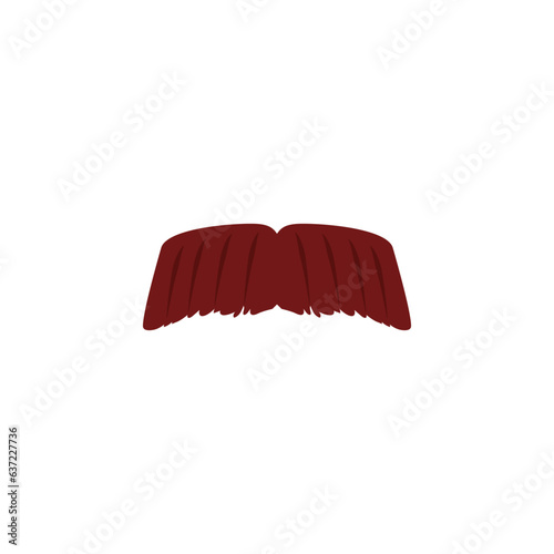 Brown walrus mustache type flat style, vector illustration