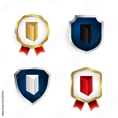 Abstract Triangular Prism Badge and Label Collection