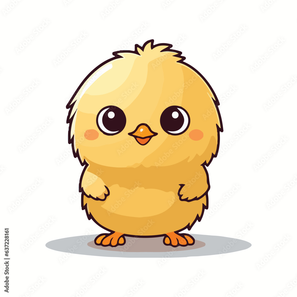 Very cute yellow chicks designed using a minimalist vector and illustration style.