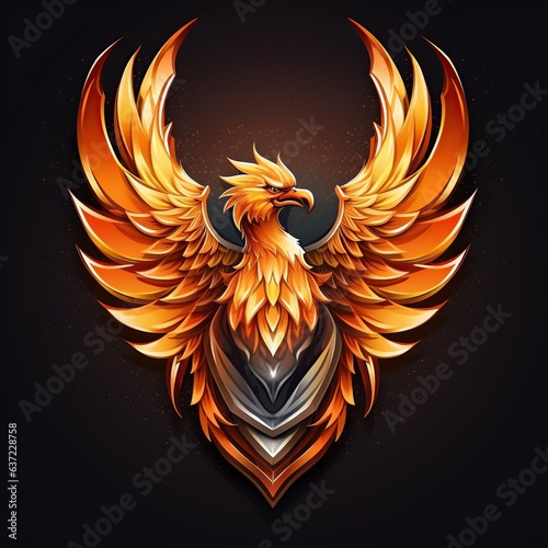 the phoenix head in the center of the shield