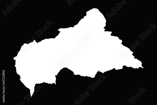 Simple Central African Republic Map Isolated on Black Background