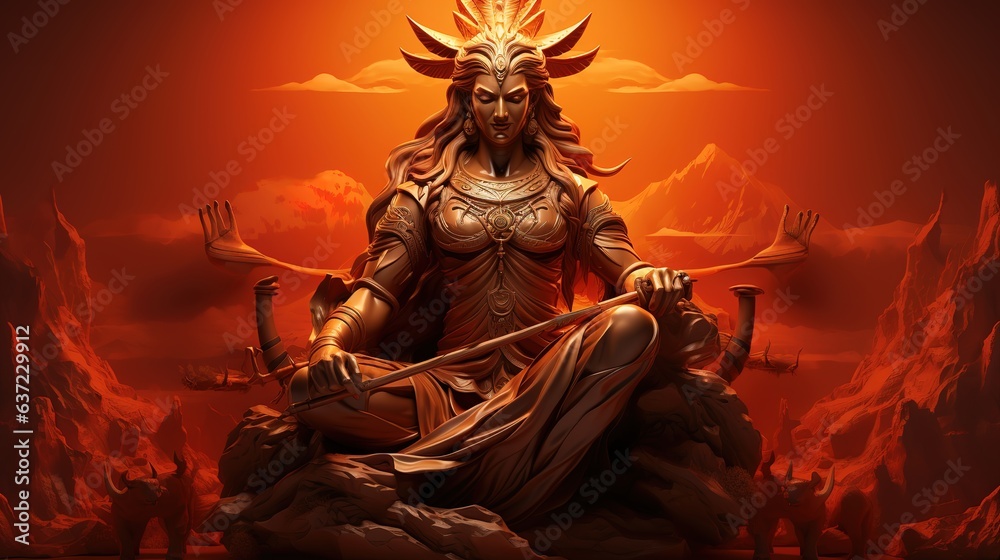 Celebrating the festival of ten wins creates cartoon illustrations of warriors and goddesses,AI generated. Celebrating the festival of ten wins creates cartoon illustrations of warriors and goddesses,AI generated.