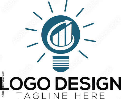 Bulb logo with marketing logo design concept
