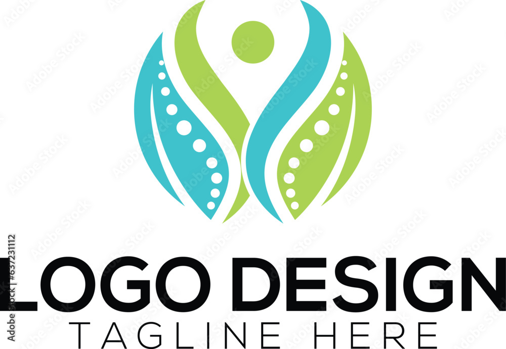 Fototapeta premium Chiropractic and spine medical logo