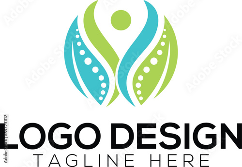 Chiropractic and spine medical logo