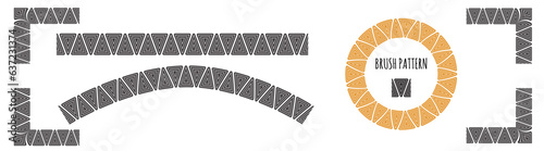 aztec traditional sculpture border frame brush line pattern seamless