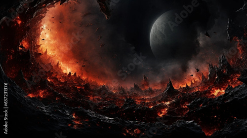 A Fiery Science Fiction Planet Backdrop © Adam
