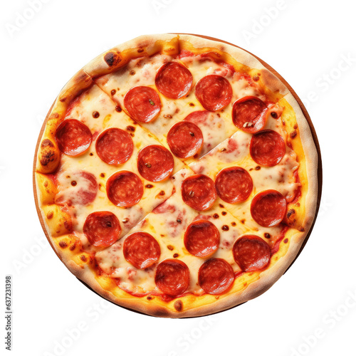 Pepperoni pizza alone transparent background