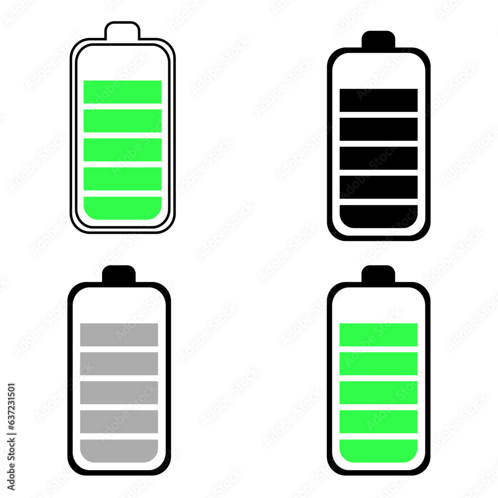 Abstract Battery High Charge Silhouette Illustration