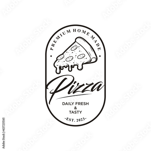 Italian pizza design logo. logo for food and drink and restaurants.