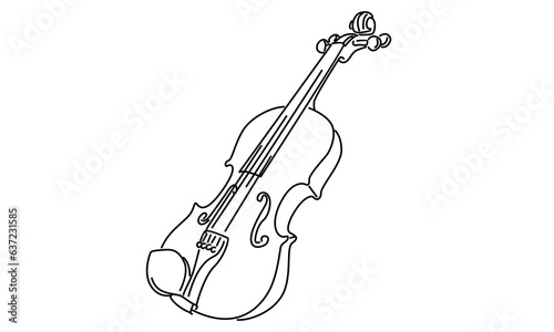 line art of violin minimalist design
