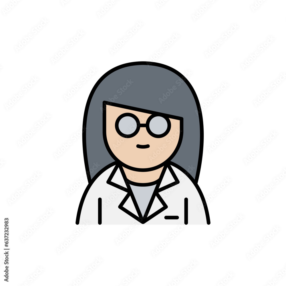 Woman doctor icon