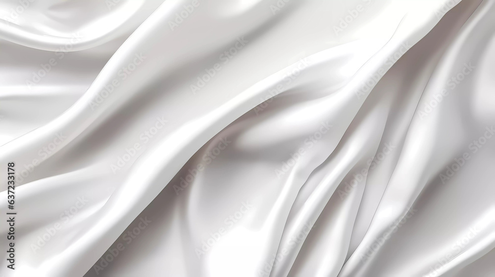 Obraz premium White silk fabric texture background. Generative ai design concept.
