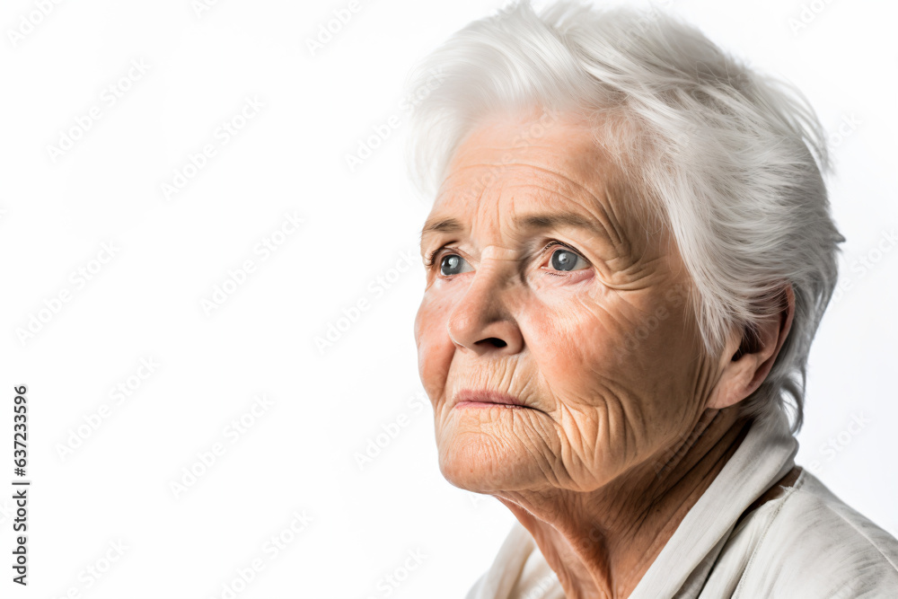a woman with white hair and a white shirt a woman with white hair and a white shirt