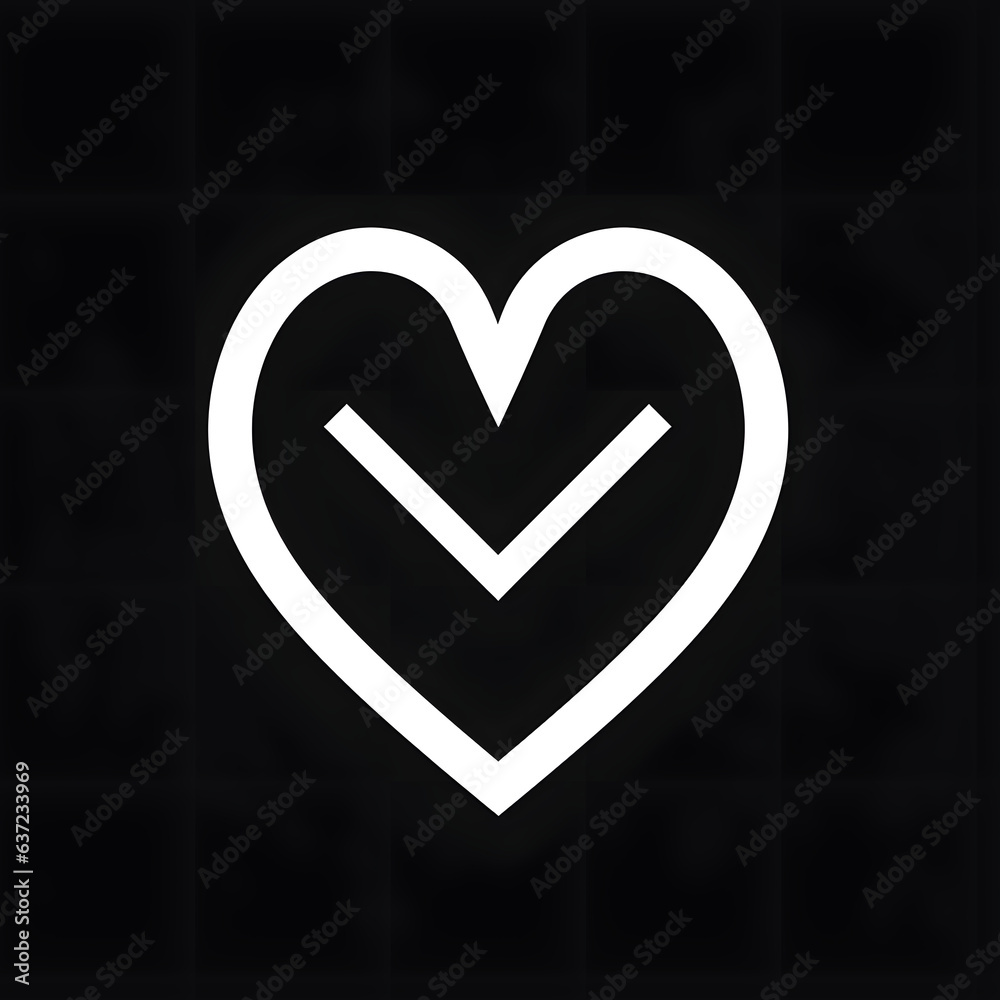 Icon of a heartbeat graph, black color, indicating cardiac health Generative AI