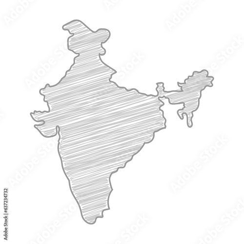 India Map Drawing, Pencil Sketch