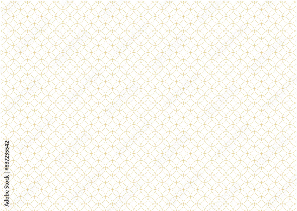 金色ラインの七宝つなぎ文様　和柄