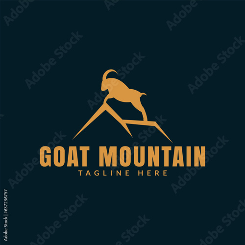 goat mountain logo icon vector illustration