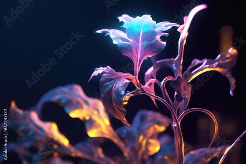 Glowing fantasy plant. photo