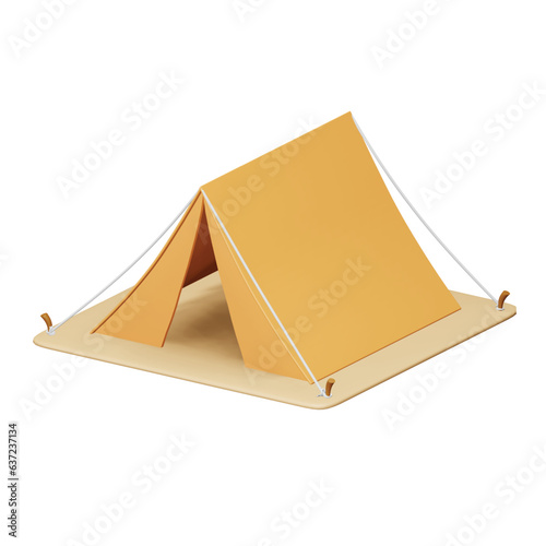 Tent 3d rendering isometric icon.