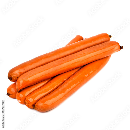 Veal sausages on a white background