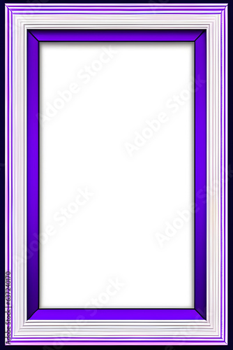 Digital frame of blue and violette lines on a white background, generative ai 