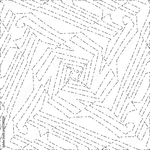 White background with black Dashes lines. Plain background with  simpe pattern. Black and white color. Abstract background for web page, textures, card, poster, fabric, textile.