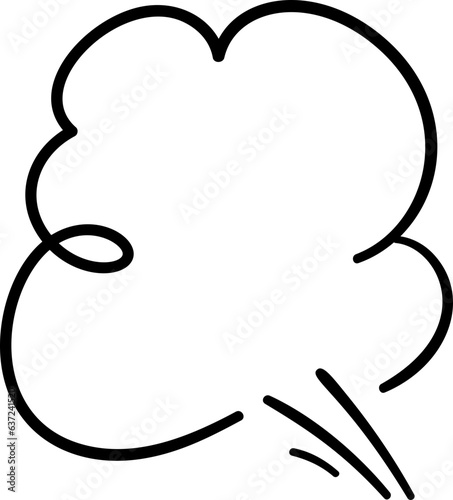 Hand drawn farting cute illustration