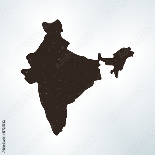 India shape on gradient background. Country map with scratch texture . India vibrant poster. Charming vector illustration.