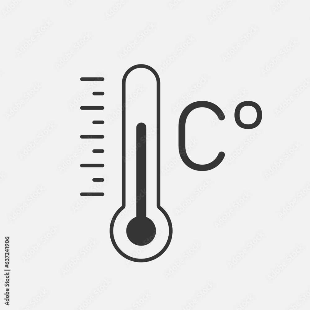 Celsius degree thermometer line icon. Vector Celsius degree thermometer line icon. Vector