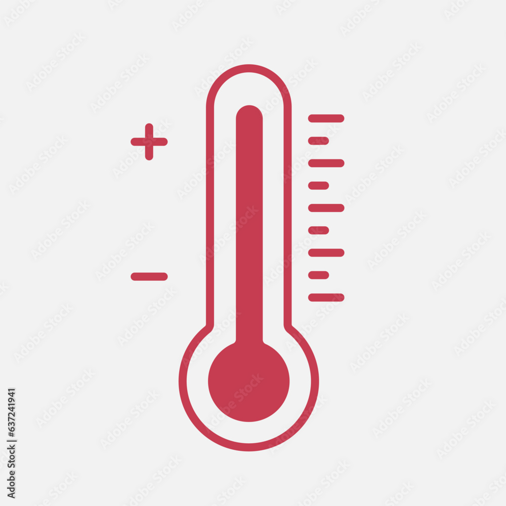 Thermometer with scale line icon. Vector illustration