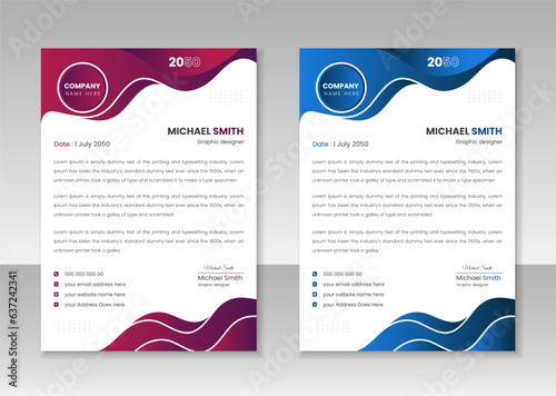 Corporate Business Style Letterhead Design Vector Template