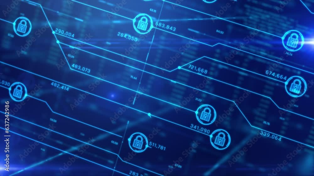 Technology security with padlock concept. Symbol of protection, trust, and peace of mind. Ideal for visualizing cybersecurity and safety. Digital network protect from virus and malware