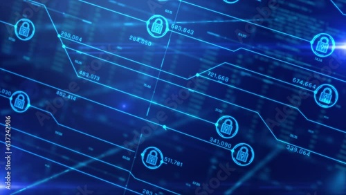 Technology security with padlock concept. Symbol of protection, trust, and peace of mind. Ideal for visualizing cybersecurity and safety. Digital network protect from virus and malware