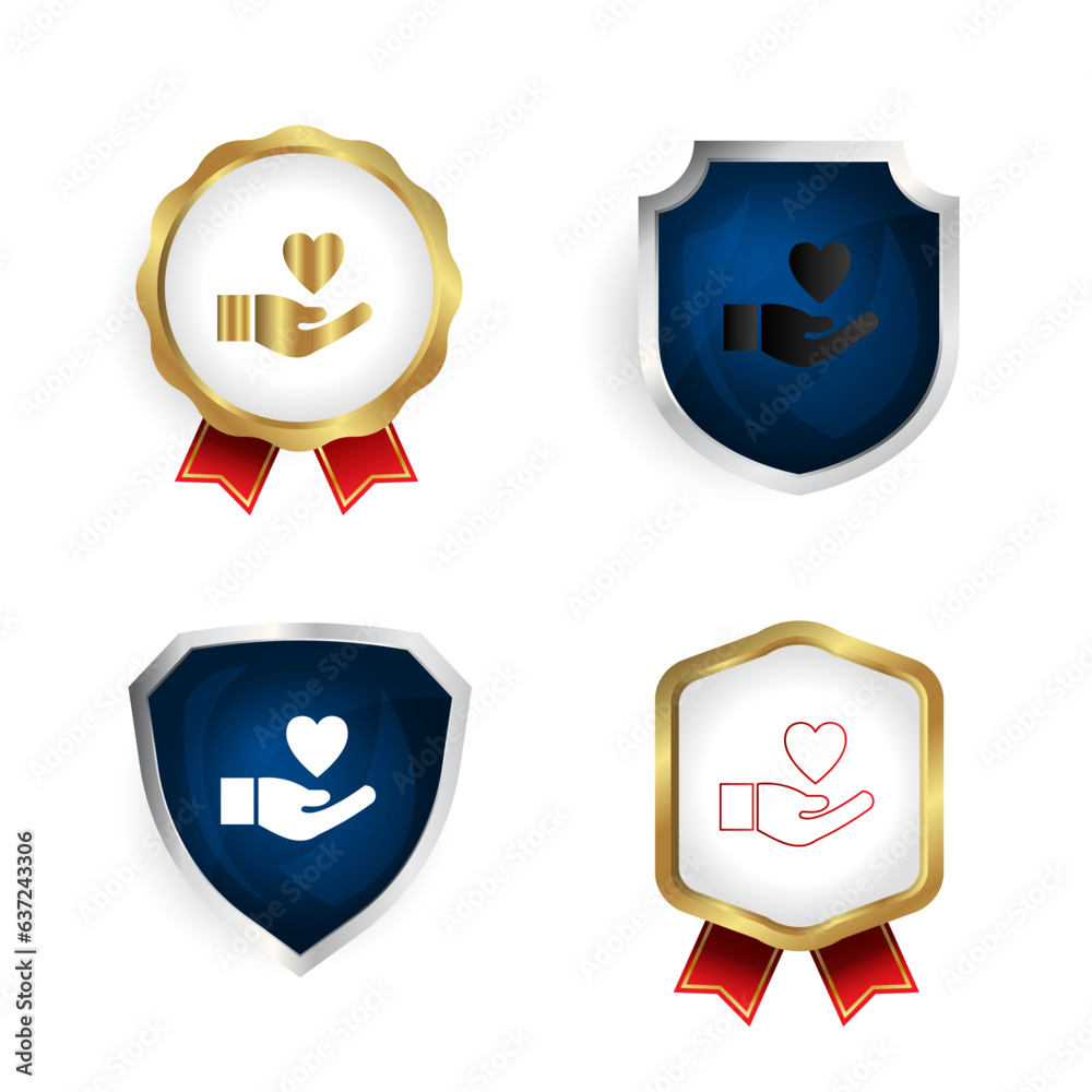 Fototapeta premium Abstract Love Badge and Label Collection