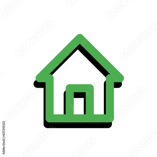 green house icon with shadow 