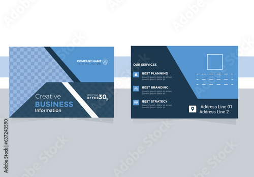 Business postcards design template editable layout