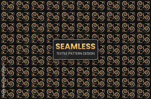 seamless geometric golden minimalistic patterns. Simple vector graphic black print background.