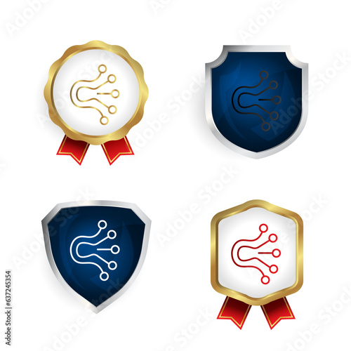 Abstract Modern Data Analysis Badge and Label Collection
