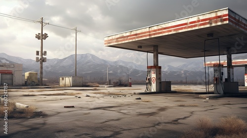 verlassene Tankstelle